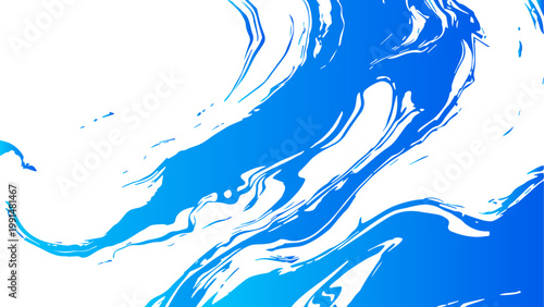 Vector Abstract design of swirling blue hues against a white background, the image evokes a sense of fluid movement and artistic expression