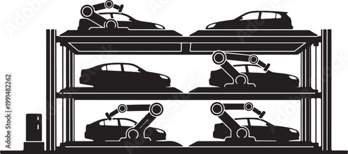 Car parking garage, automated vehicle storage, parking lift system, car elevator