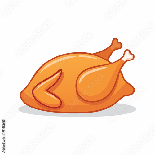 Whole Roasted Chicken Illustration