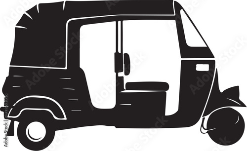 Tuk-tuk, auto rickshaw, vector illustration, transportation icon