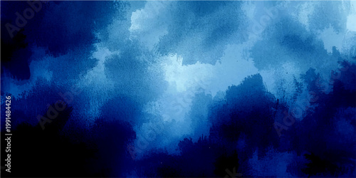 Vector Abstract blue watercolor background, evokes a sense of depth and mystery. The image suggests atmosphere with shades of blue 