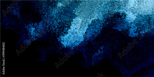 Vector Abstract blue artistic watercolor washes, creating a gradient from dark to light. The shades of blue blend, offering a sense of depth and fluidity. These forms evoke a sense of the sea or sky.