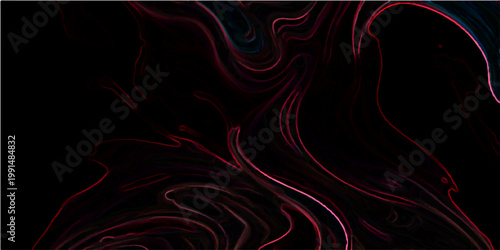 Vector An artistic swirling dark background with an organic, liquid effect with flowing red lines, creating an abstract design.