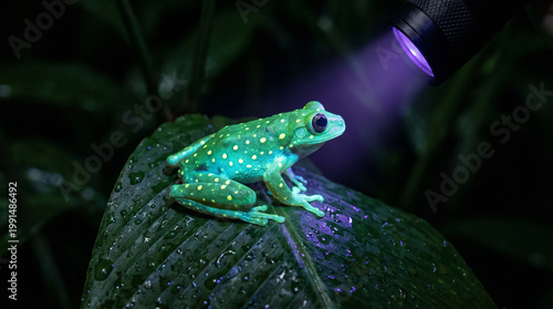 Obraz na plátně Polka dot tree frog (Hypsiboas punctatus)