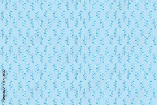 Light blue scandinavian seamless botanical leaf pattern