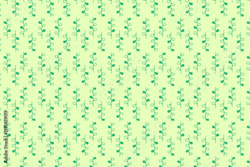 Light green scandinavian seamless botanical leaf pattern