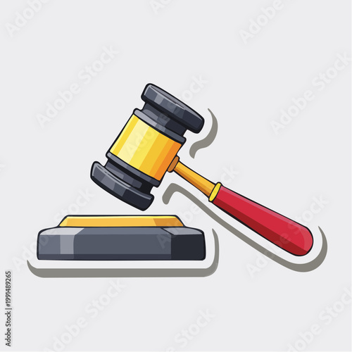 Judge's Gavel and Sounding Block