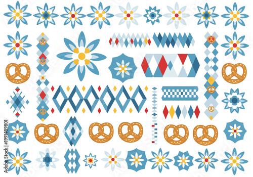Bavarian Oktoberfest Symbols and Patterns Collection.