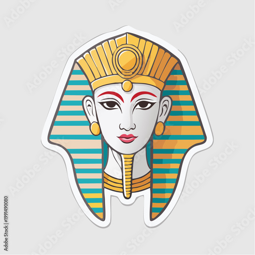 Illustration of an Egyptian Pharaoh's Head