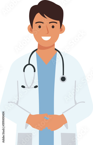 Friendly Male Doctor Character Illustration