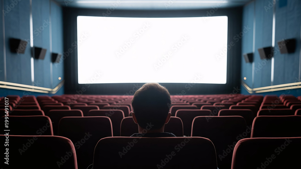 Fototapeta premium cinema, movie theater, empty seats, film screen