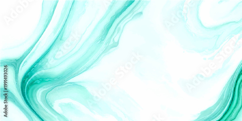 Abstract ocean waves fluid art with turquoise and white colors watercolor style with dreamy and artistic design and fluid ink.
