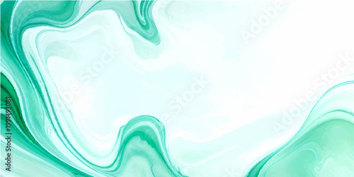 Abstract fluid turquoise artwork with gentle curves and wisps with liquid textures, a visually appealing design.