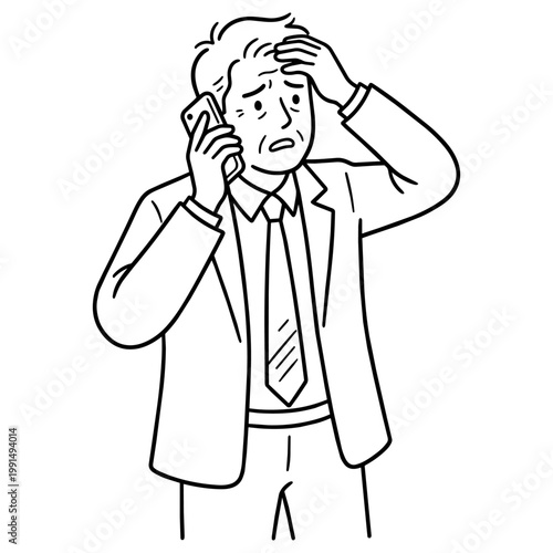 46-1_困惑顔で電話しているシニア男性