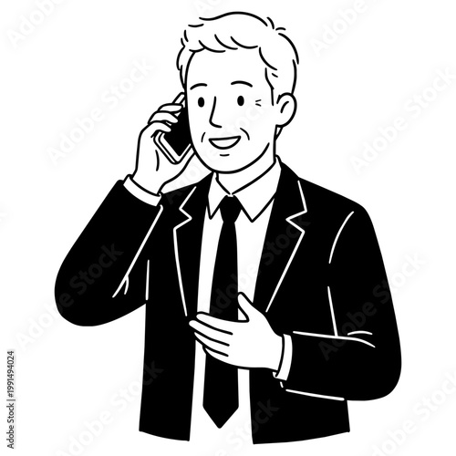 47-1_笑顔で電話しているシニア男性