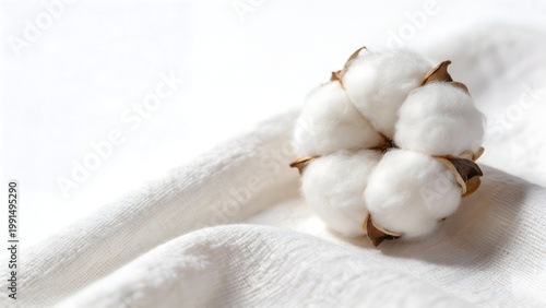 Cotton boll on fabric
