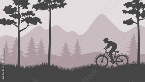 Silhouette of bike rider