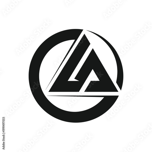 Free Download Monochromatic geometric abstract letter la initial logo design vector illustration, minimalist triangular shape icon for business branding and professional identity graphic. - GFXLoad