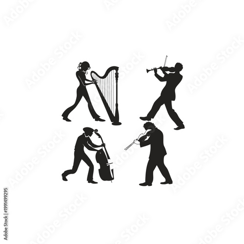 Artistic Saxophonist Vector - Creative Music Performance with Vibrant Swirls.