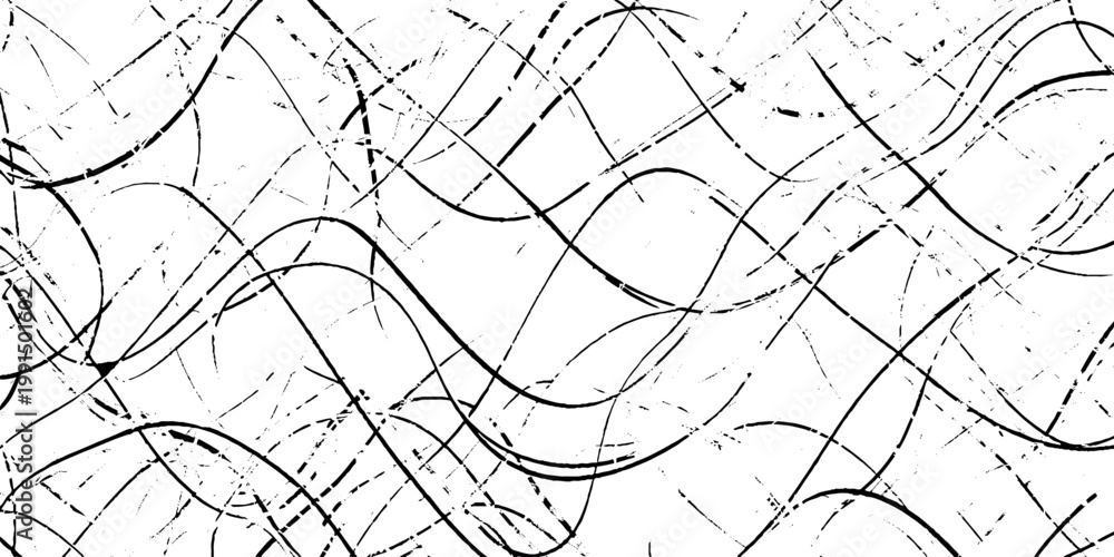 Obraz premium Black grunge scribbles on white background vector illustration for creative design projects and artistic textures