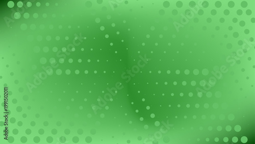 Abstract seamless vector wallpaper featuring a bright green and green bubble similar to binary code pattern with halftone circle dots and a shiny light effect for a modern digital art backdrop design