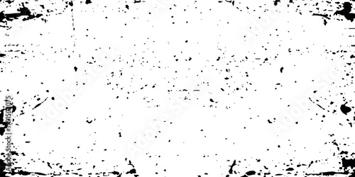 Grunge textured background with black splatters and scratches on white vector illustration for creative design projects