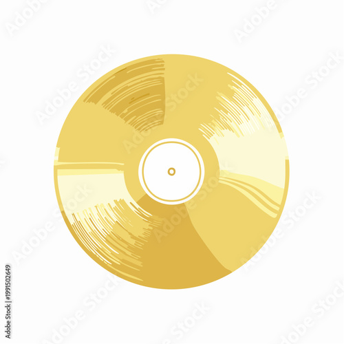 Golden vinyl record illustration