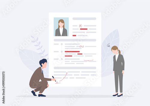 Young Woman Getting Resume and Application Documents Reviewed by a Professional