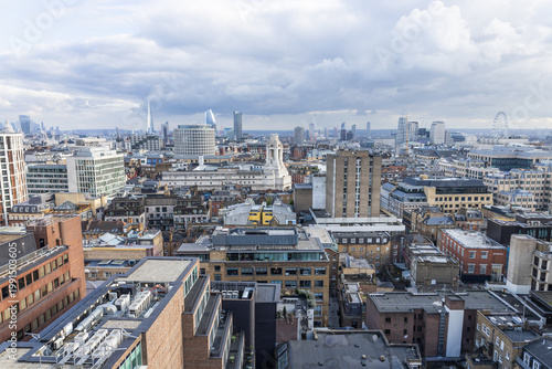 Photos Aerial view of London city skyline on an overcast day