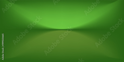 Abstract gradient podium background. Empty green 3D studio background. Clean scene for product presentation mockup template. eps 10