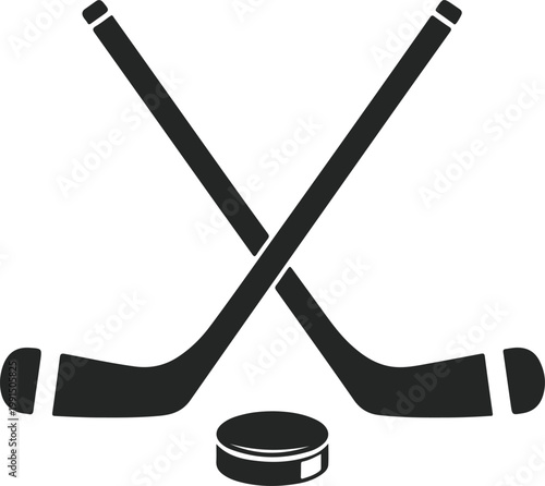 Photography Crossed ice hockey sticks and puck icon