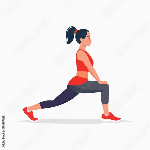 Woman stretching in a lunge position