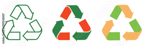 PET Bottles Form Möbius Loop Recycling Symbol With Arrows, Eco Friendly Plastic Recycling Concept In Minimal Vector Style, Sustainability Icon For Waste Management, Environmental Awareness
