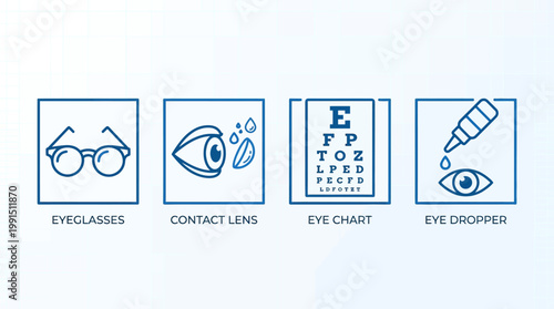 Optical and vision care icons.