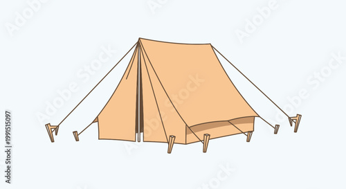 A beige portable outdoor camping tent.
