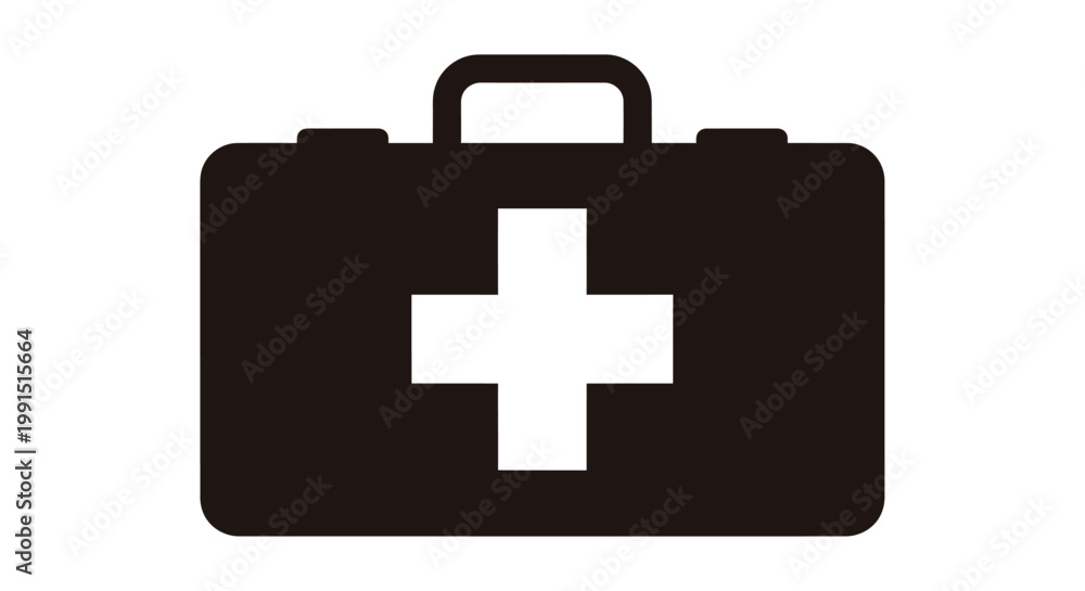Fototapeta premium Black medical first aid kit box.