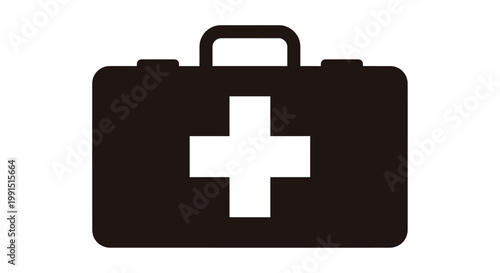 Black medical first aid kit box.