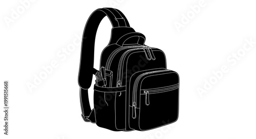 Black leather backpack with zippers.