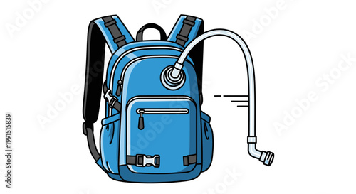Blue Backpack with Hydration System.