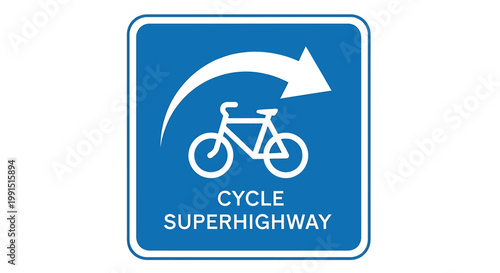 Blue bicycle lane sign board.