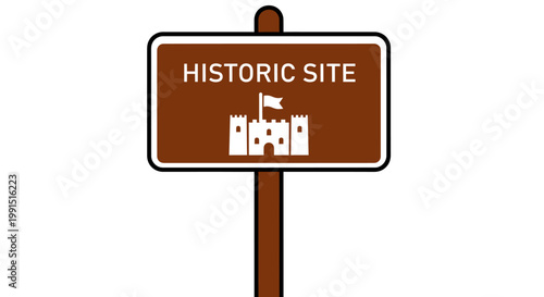 Brown Historic Site Sign Board.