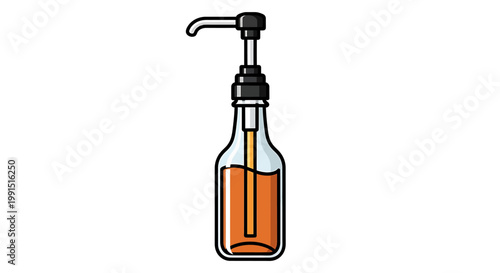 Brown liquid soap dispenser bottle.