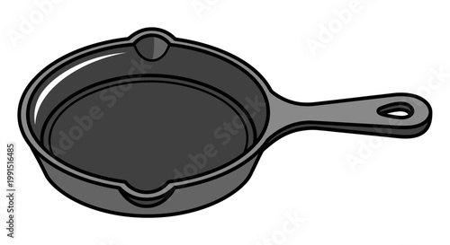 Cast iron frying pan kitchen cookware.