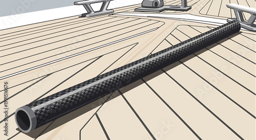 Carbon fiber tube closeup view.