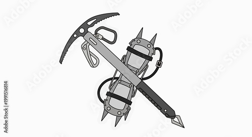 Climbing Ice Axe with Carabiner.