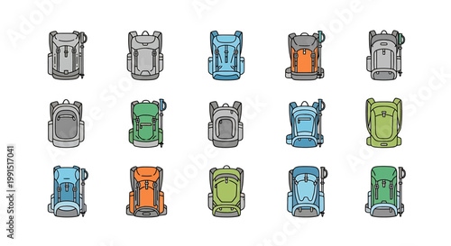 Collection of colorful robot heads.