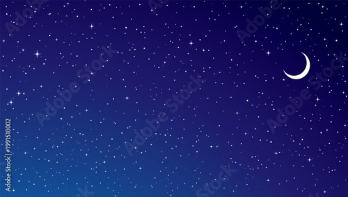 Stars in the night sky. Vector drawing