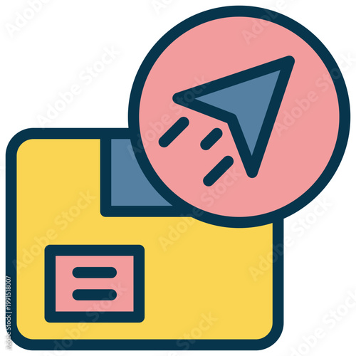 package goods send delivery quick fast service filled outline icon