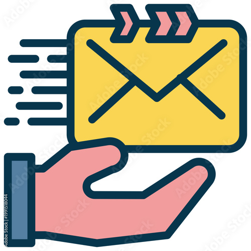 sending delivery fast quickly service support filled outline icon
