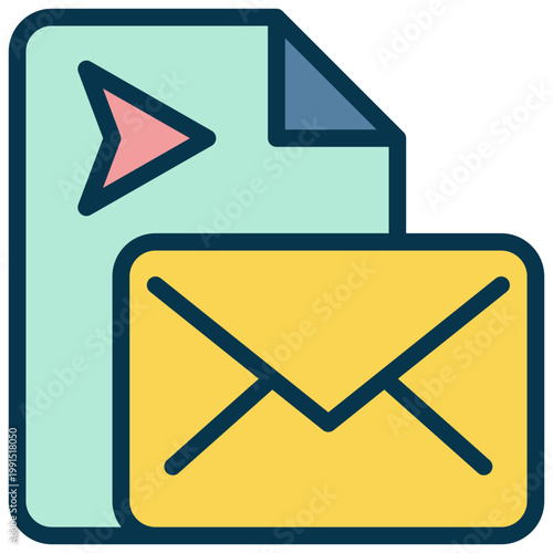 paper document report mail envelope message send delivery filled outline icon